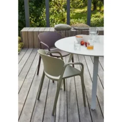 WOOOD Bent Tuinstoelen - Kunststof - Groen -Set van 2