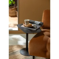 WOOOD Bijzettafel Lia - Metaal - Zwart - 50x50x38