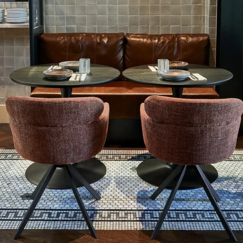 WOOOD Bistro Trompetvoet - Metaal - Zwart - 72x60x60