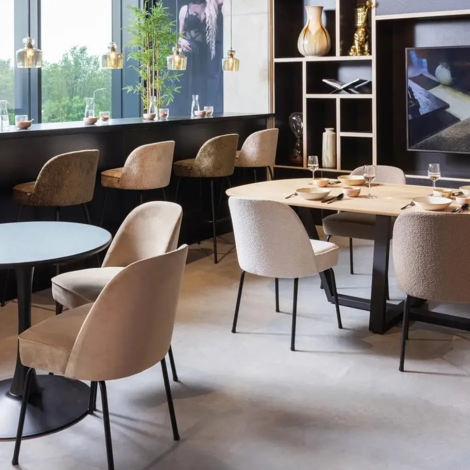 WOOOD Bistro Trompetvoet - Metaal - Zwart - 72x60x60
