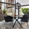 WOOOD Bruno Eettafel Ovaal - Mdf - Zwart - 75x220x100