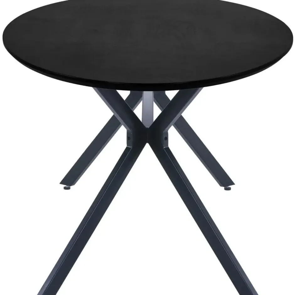 WOOOD Bruno Eettafel Ovaal - Mdf - Zwart - 75x220x100