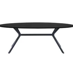 WOOOD Bruno Eettafel Ovaal - Mdf - Zwart - 75x220x100