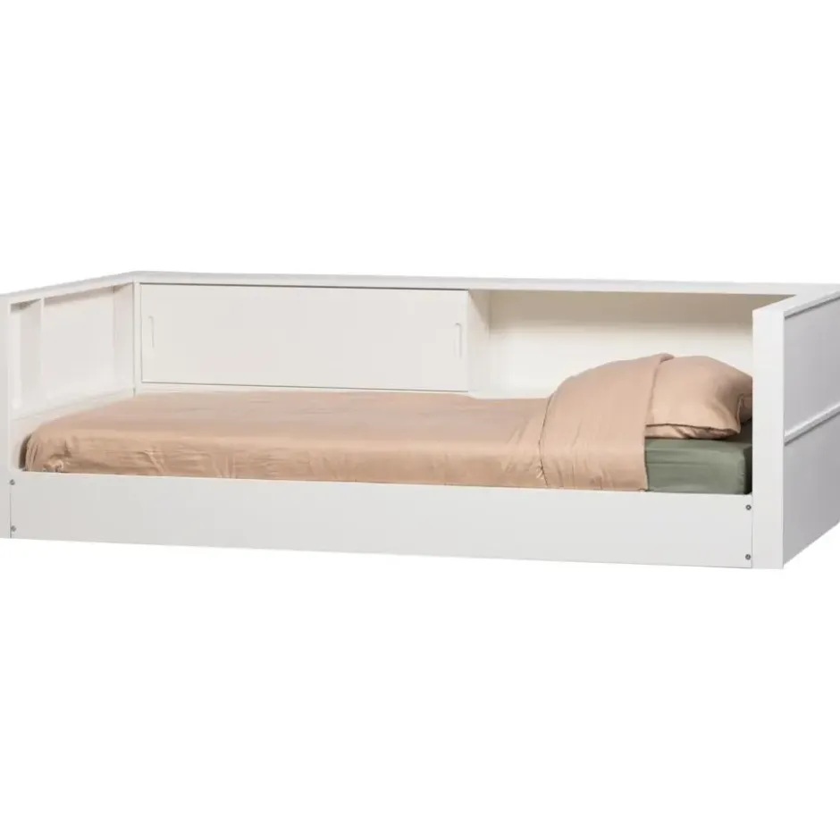 WOOOD Carter Bedbank - Grenenhout - Wit - 90x200