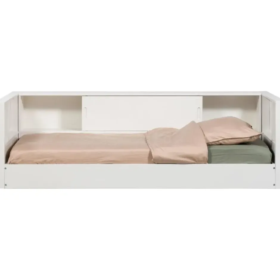 WOOOD Carter Bedbank - Grenenhout - Wit - 90x200