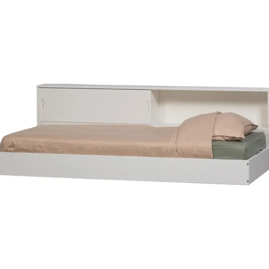 WOOOD Carter Bed - Grenenhout - Wit - 90x200
