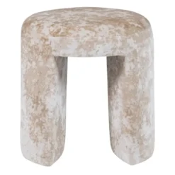 WOOOD Charlie Kruk Gestoffeerd - Geweven Stof - Beige - 47x45x45