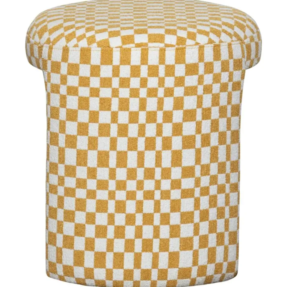 WOOOD Charlie Kruk - Polyester - Ruitjes - Geel