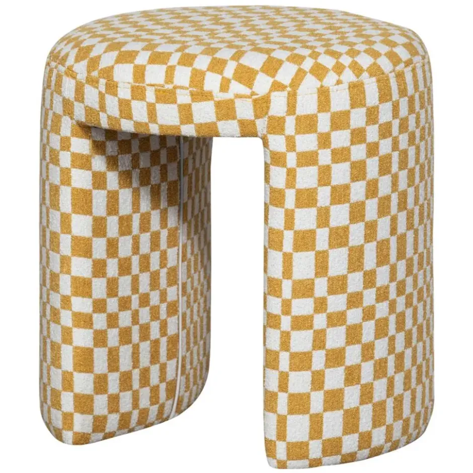 WOOOD Charlie Kruk - Polyester - Ruitjes - Geel