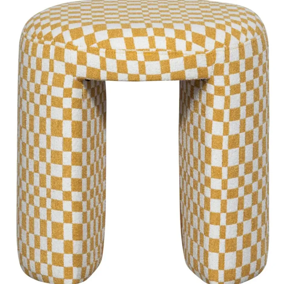 WOOOD Charlie Kruk - Polyester - Ruitjes - Geel