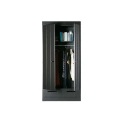 WOOOD Connect Kledingkast 2-Deurs met Lade- Grenen - Zwart - 195x94x53