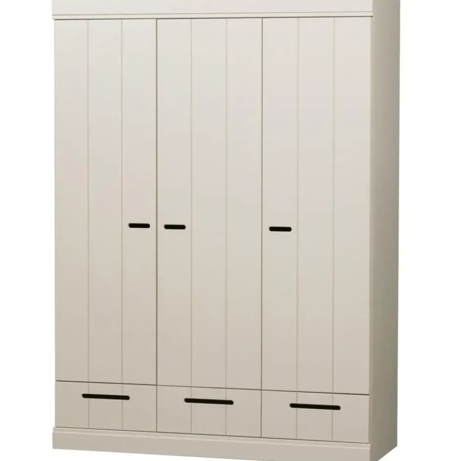 WOOOD Connect Kledingkast 3-Deurs met Lade - Grenen -Dust - 195x140x53