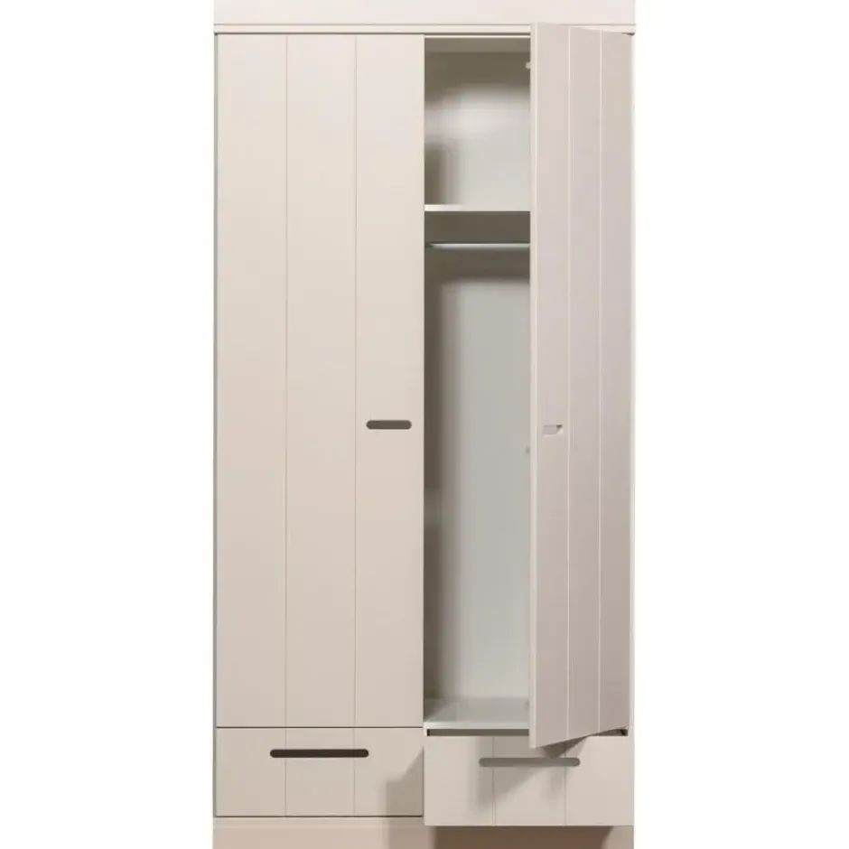WOOOD Connect Kledingkast 2-Deurs met lade - Grenen - Dust - 195x94x53