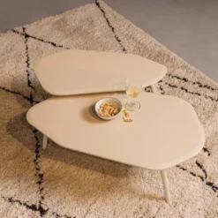 WOOOD Davina Bijzettafels - MDF - Dust - 40x90x50