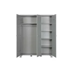 WOOOD Dennis 3 deurs Kast - Grenen - Betongrijs - 202x158x55