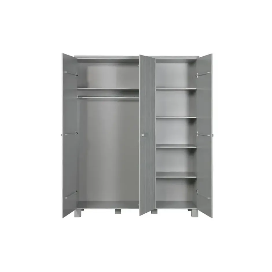 WOOOD Dennis 3 deurs Kast - Grenen - Betongrijs - 202x158x55