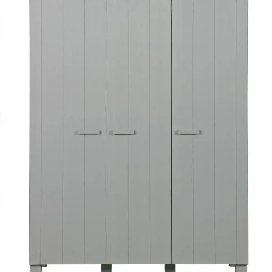 WOOOD Dennis 3 deurs Kast - Grenen - Betongrijs - 202x158x55