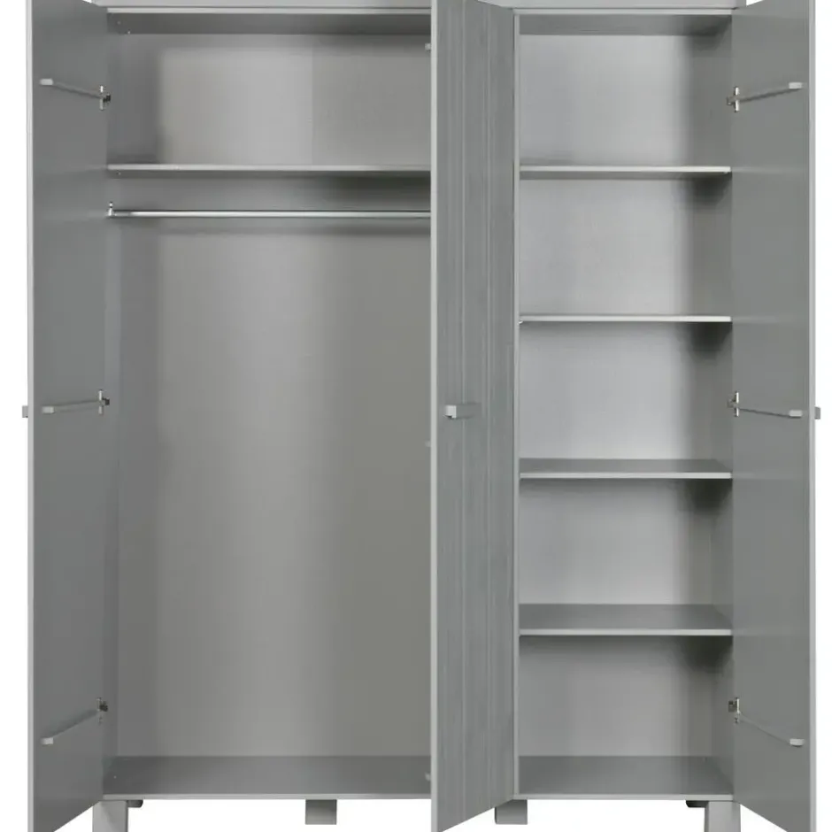 WOOOD Dennis 3 deurs Kast - Grenen - Betongrijs - 202x158x55