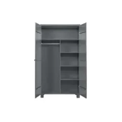 WOOOD Dennis Kast - Grenen Geborsteld - Staal Grijs - 111x202x55
