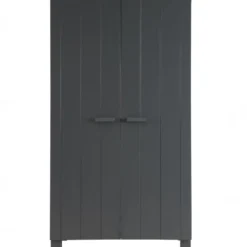 WOOOD Dennis Kast - Grenen Geborsteld - Staal Grijs - 111x202x55