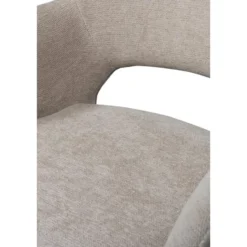 WOOOD eettafel Rhonda - Eiken & eetkamerstoelen Jenny - Stof - Naturel