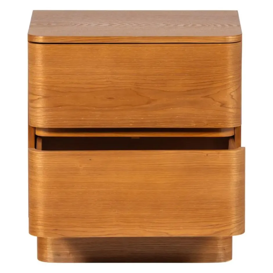 WOOOD Fejo Nachtkastje Met Lades - MDF - Bruin - 43x40x34