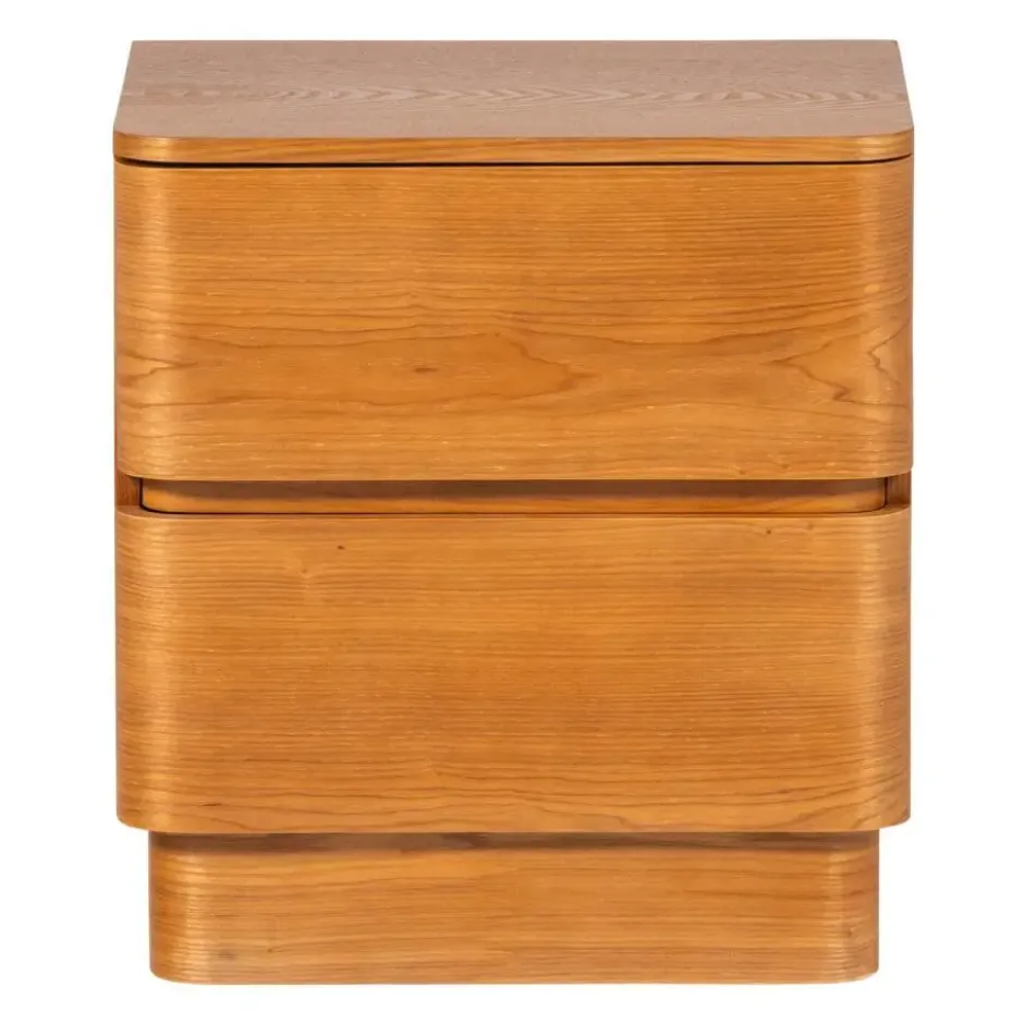 WOOOD Fejo Nachtkastje Met Lades - MDF - Bruin - 43x40x34