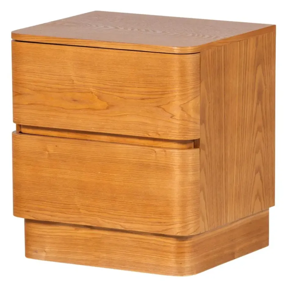 WOOOD Fejo Nachtkastje Met Lades - MDF - Bruin - 43x40x34