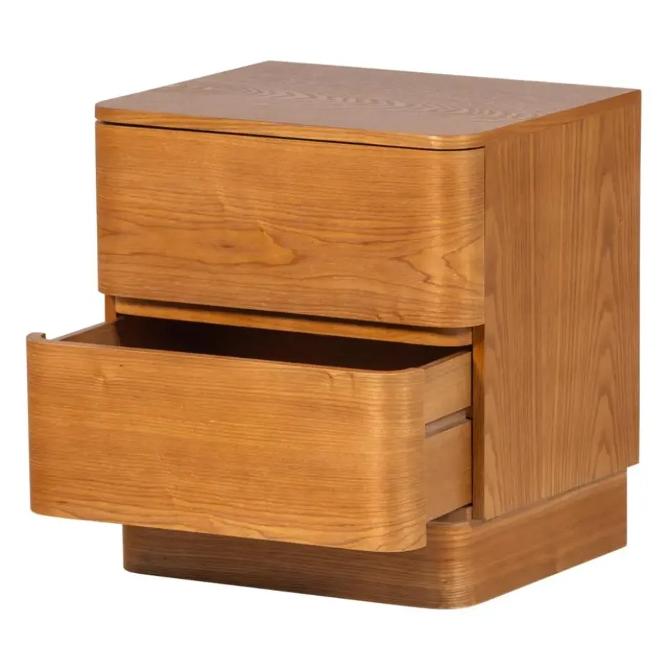 WOOOD Fejo Nachtkastje Met Lades - MDF - Bruin - 43x40x34