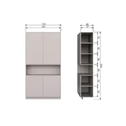 WOOOD Finca Opbergkast - Grenenhout - Mist - 210x110x40