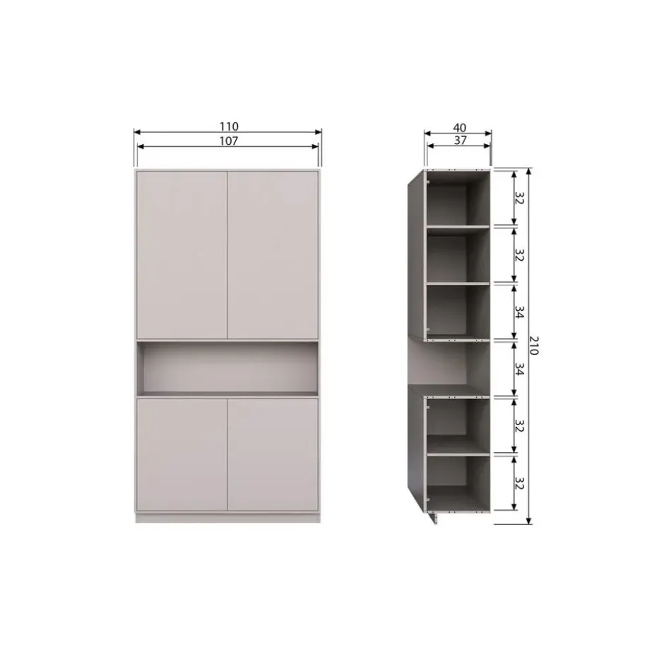 WOOOD Finca Opbergkast - Grenenhout - Mist - 210x110x40