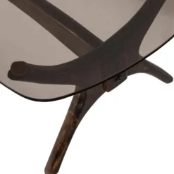 WOOOD Flash Salontafel - Glas/Hout - Walnoot - 42x110x60