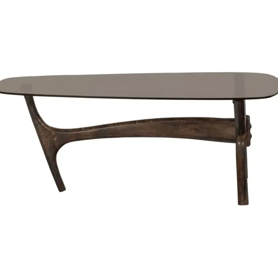 WOOOD Flash Salontafel - Glas/Hout - Walnoot - 42x110x60