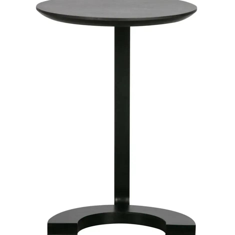 WOOOD Floor Bijzettafel - Hout/Metaal - Zwart - 57x39x39
