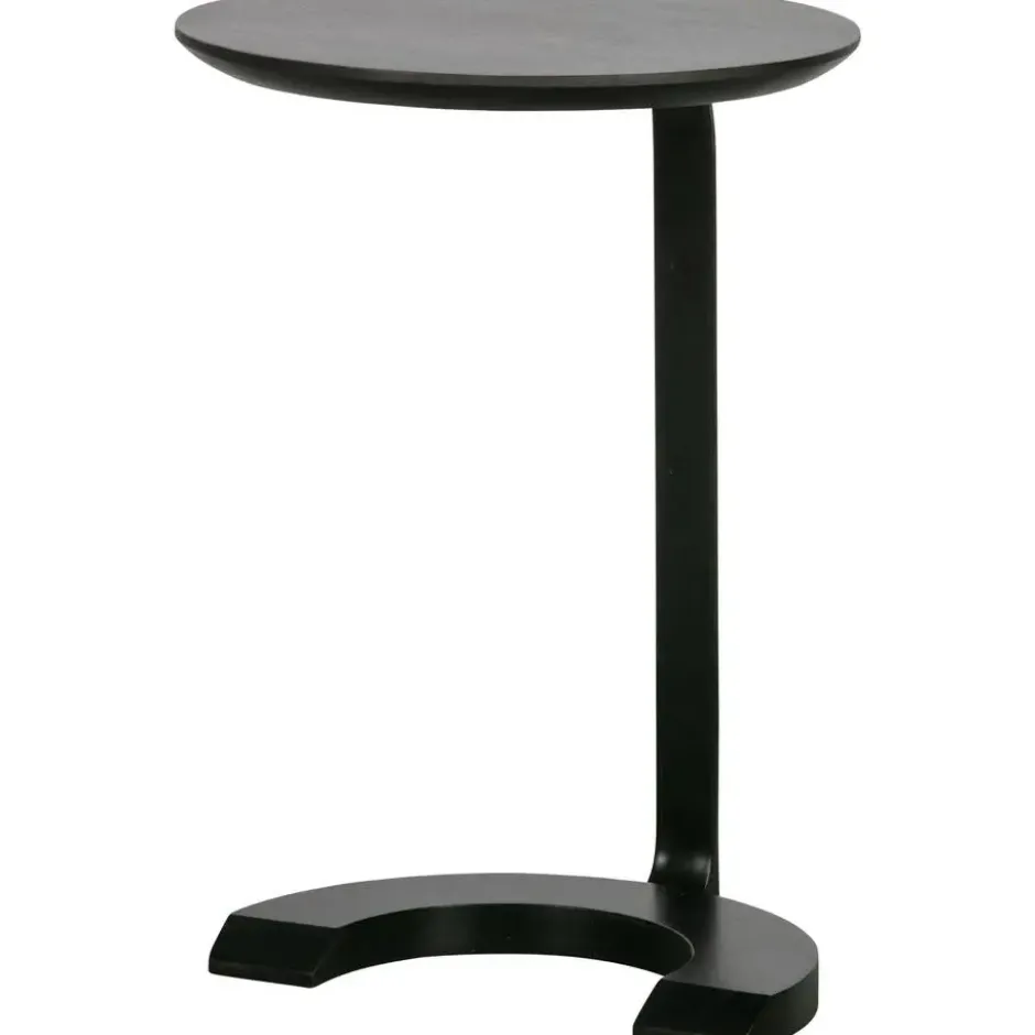 WOOOD Floor Bijzettafel - Hout/Metaal - Zwart - 57x39x39