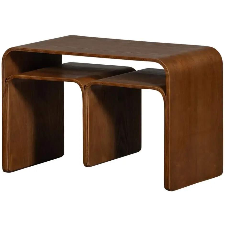 WOOOD Frey Multifunctionele Bijzettafel - Hout - Walnoot - 40x60x32
