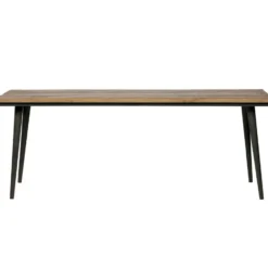 WOOOD Guild Tafel - Hout/Metaal - Naturel/Zwart - 77x220x90