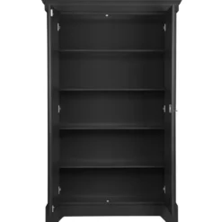 WOOOD Isabel Brocante Kast - Grenen - Zwart - 191x118x47