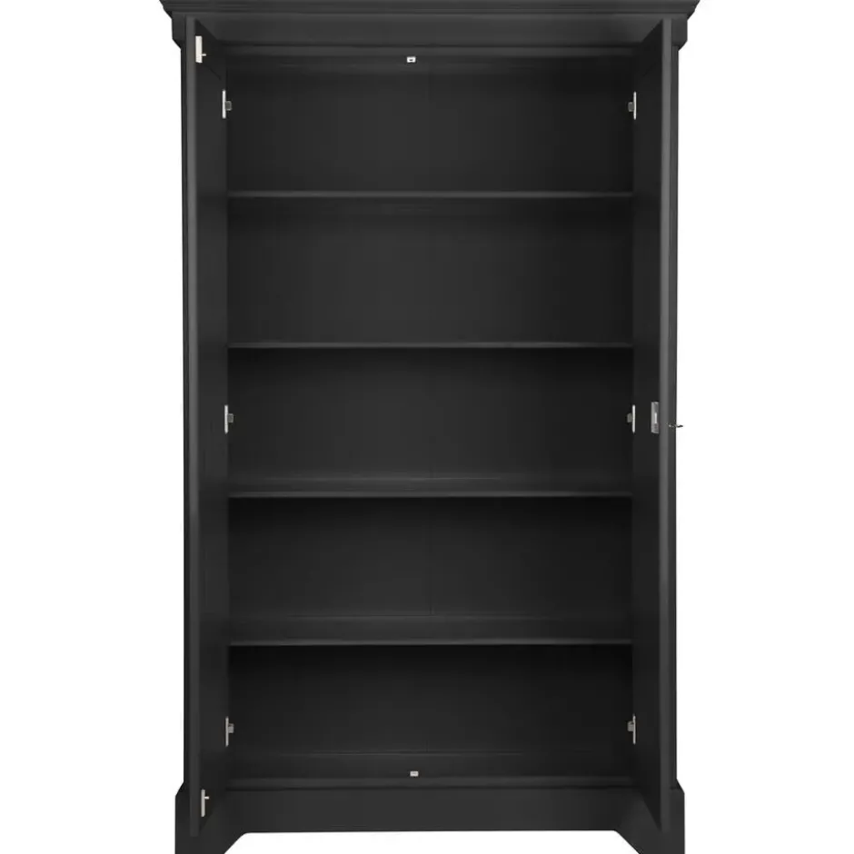 WOOOD Isabel Brocante Kast - Grenen - Zwart - 191x118x47