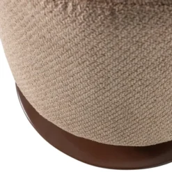 WOOOD Islen Poef Met Draaivoet - Bouclé - Bruin - 47x39x39