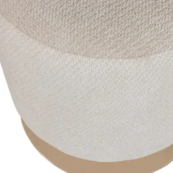 WOOOD Islen Poef Met Draaivoet - Bouclé - Beige - 47x39x39