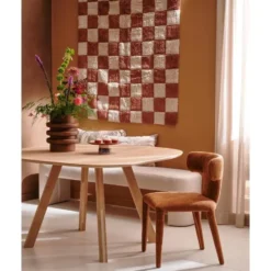 WOOOD Jacob Bankje - Chenille - Naturel - 46x130x46
