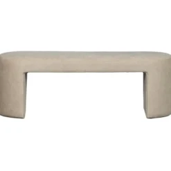 WOOOD Jacob Bankje - Chenille - Naturel - 46x130x46