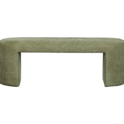 WOOOD Jacob Bankje - Chenille - Olive Green - 46x130x46