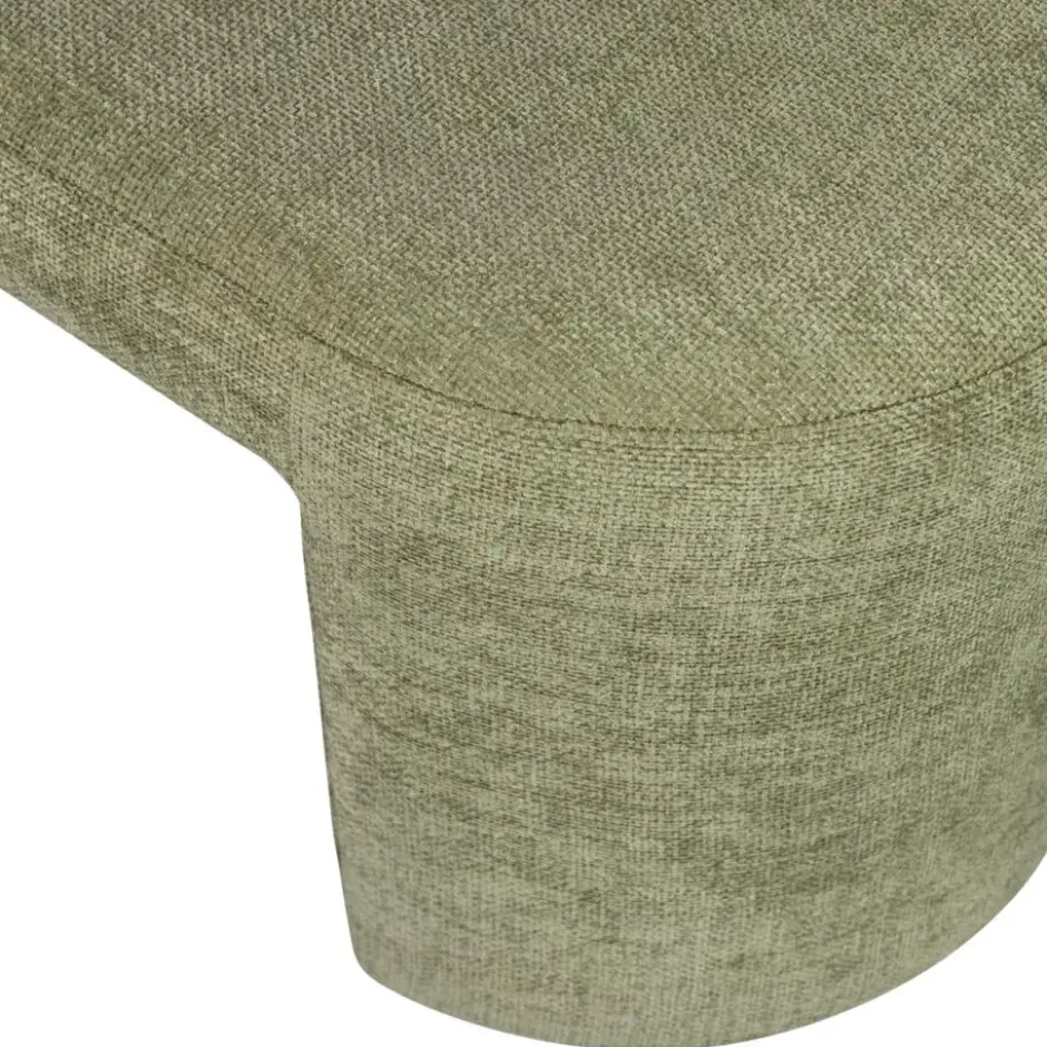 WOOOD Jacob Bankje - Chenille - Olive Green - 46x130x46