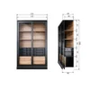 WOOOD James Vitrinekast - Grenen - Zwart - 200x125x47