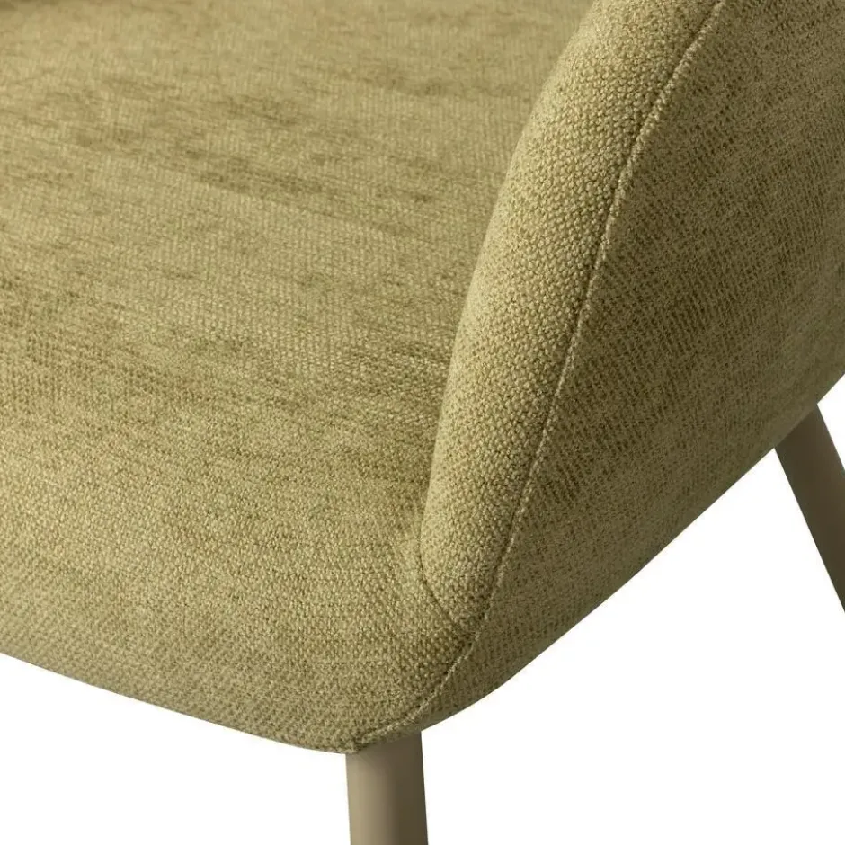 WOOOD Jenny Eetkamerstoelen - Polyester - Sage - Set van 6