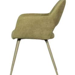 WOOOD Jenny Eetkamerstoelen - Polyester - Sage - Set van 6