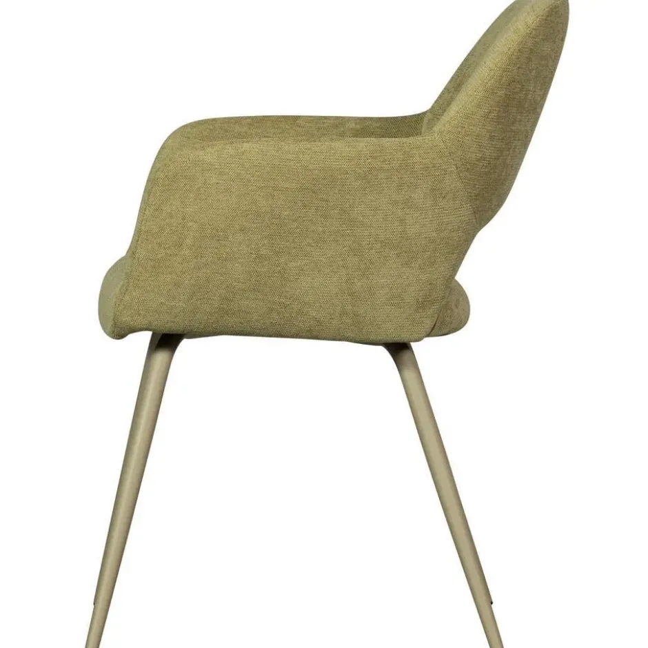 WOOOD Jenny Eetkamerstoelen - Polyester - Sage - Set van 6