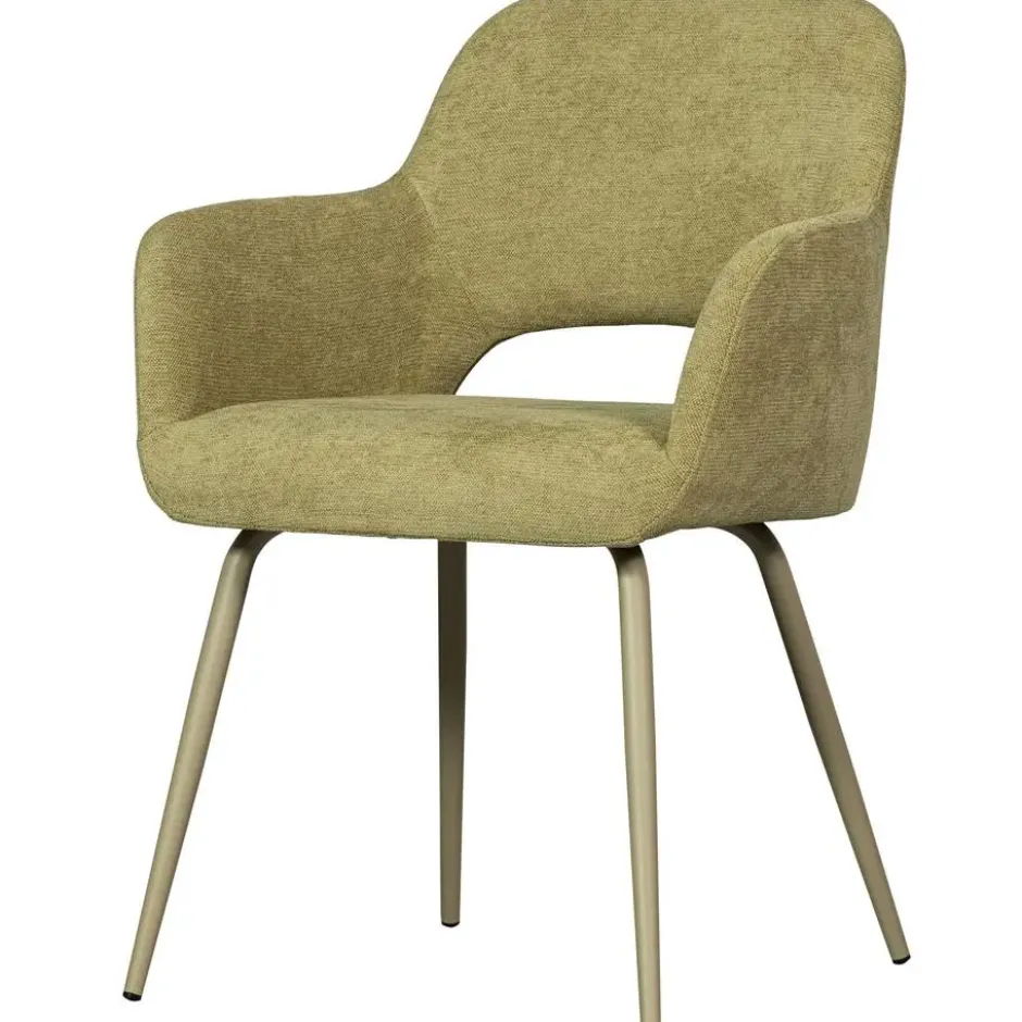 WOOOD Jenny Eetkamerstoelen - Polyester - Sage - Set van 6